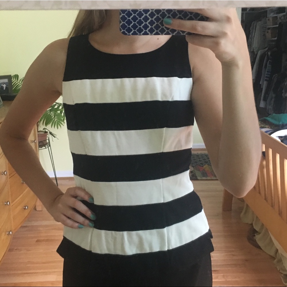 Black and white striped top